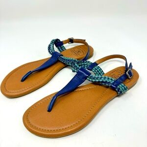 Lucky Brand Dabney Woven Sandal, Blue Size 7, Like New